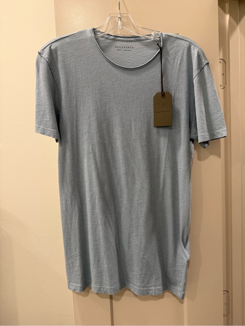 AllSaints Men’s Pale Blue Short Sleeve Crew Tee